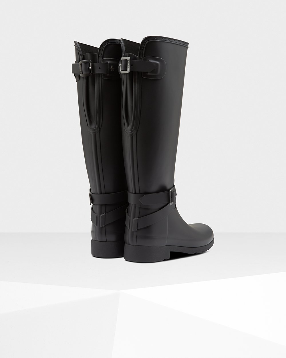 Botas de Lluvia Altas Hunter Mujer - Refined Slim Fit Adjustable - Negros - MBISUAP-71